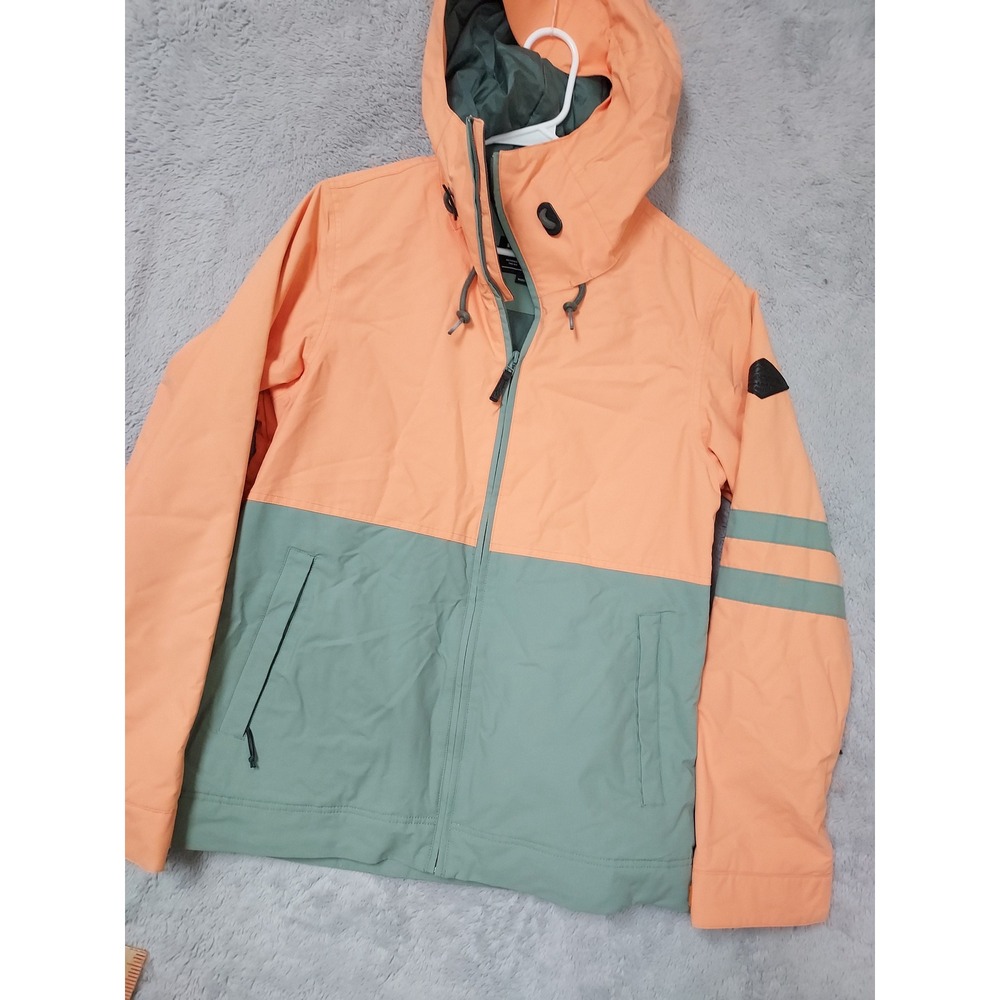 Dakine Jacket Womens Medium Snowboard Ski Colorblock Hooded Orange Softshell
